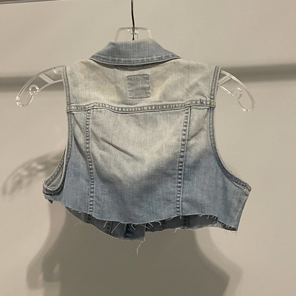Old Navy Sleeveless Jean DIY Cropped Vest Size XS Light Blue Pre-owned - Picture 4 of 6